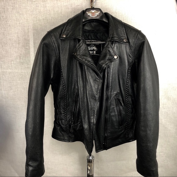 silver bike leather jacket